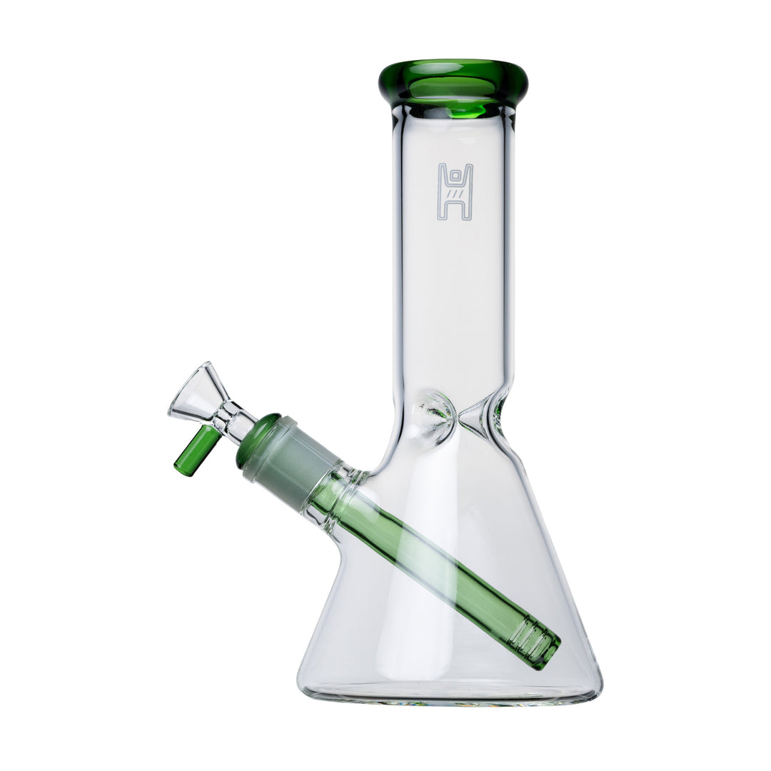 Human Grade 9" Beaker (Clear w/ Green)