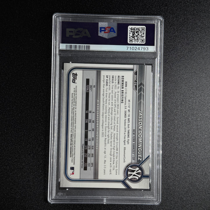 Jasson Dominguez 2022 Bowman Chrome (PSA Gem Mint 10)