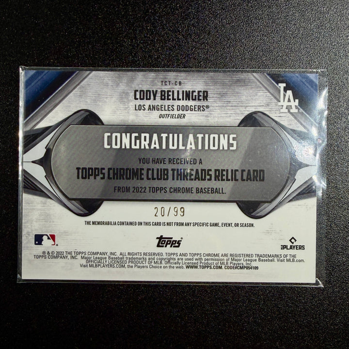 Cody Bellinger 2022 Topps Chrome Club Threads (20/99)