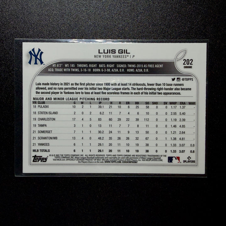 Luis Gil 2022 Topps Chrome Rookie
