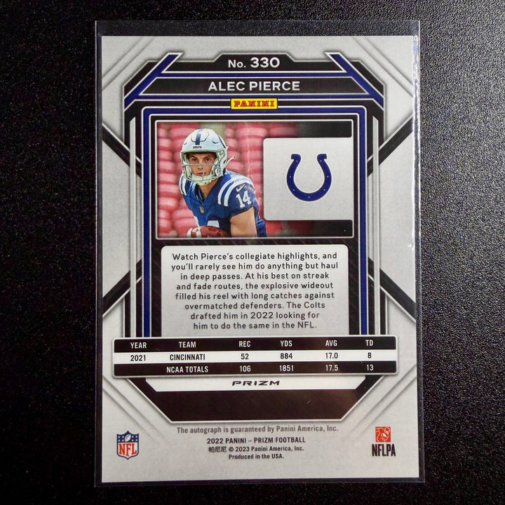 Alex Pierce 2022 Prizm Rookie Auto (Silver)