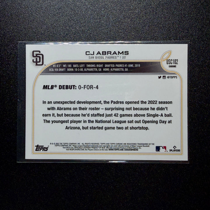 CJ Abrams 2022 Topps Chrome Rookie