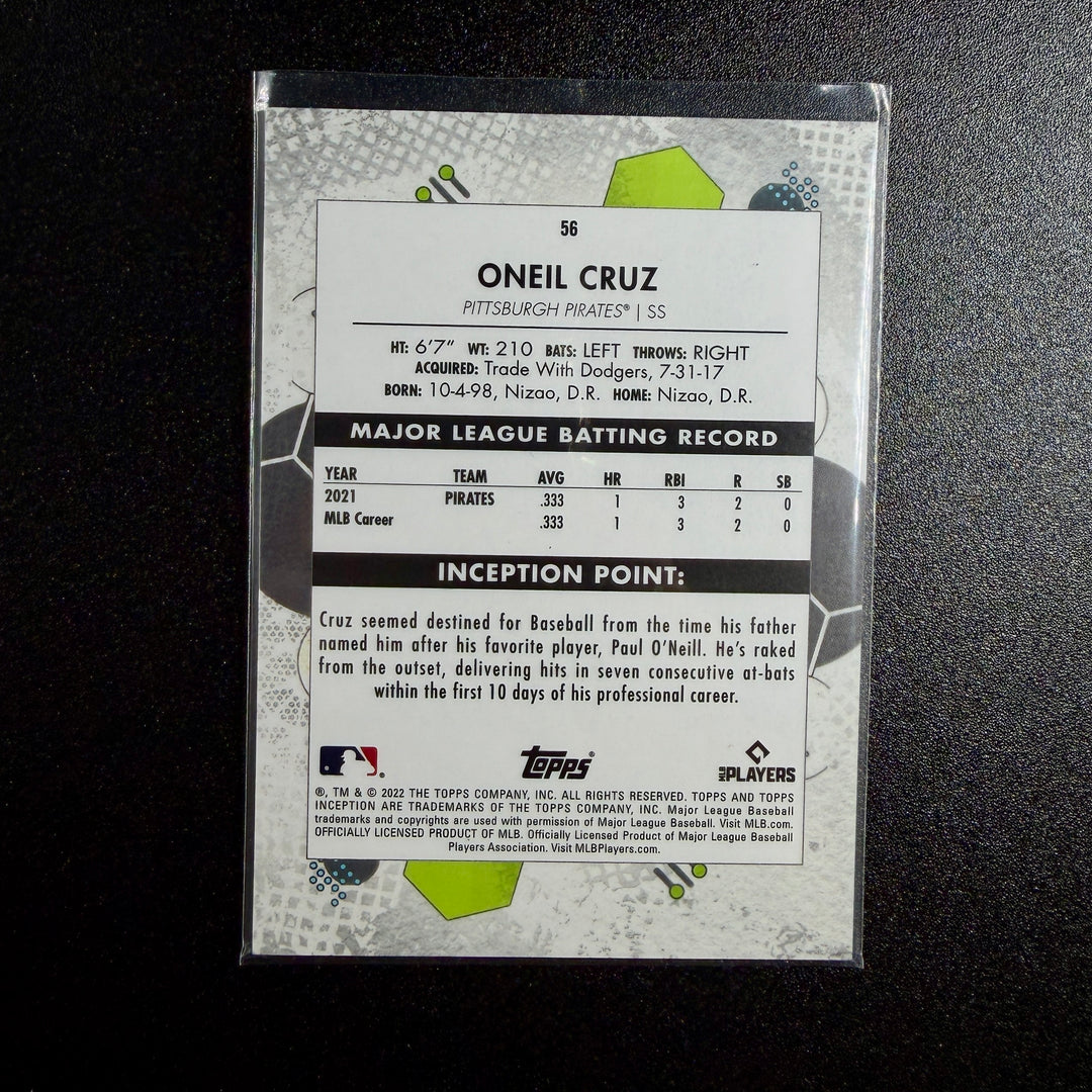 Oneil Cruz 2022 Topps Inception Rookie