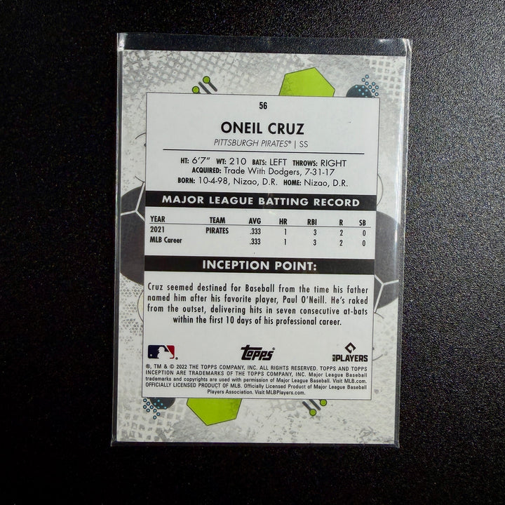 Oneil Cruz 2022 Topps Inception Rookie