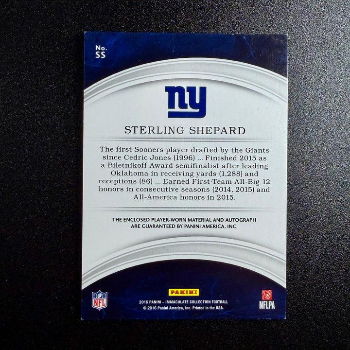 Sterling Shepard 2016 Immaculate Collection Patch Autograph (26/49)
