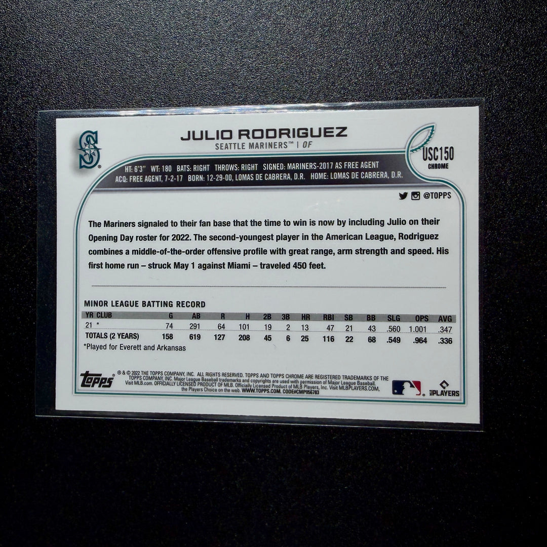 Julio Rodriguez 2022 Topps Chrome Rookie