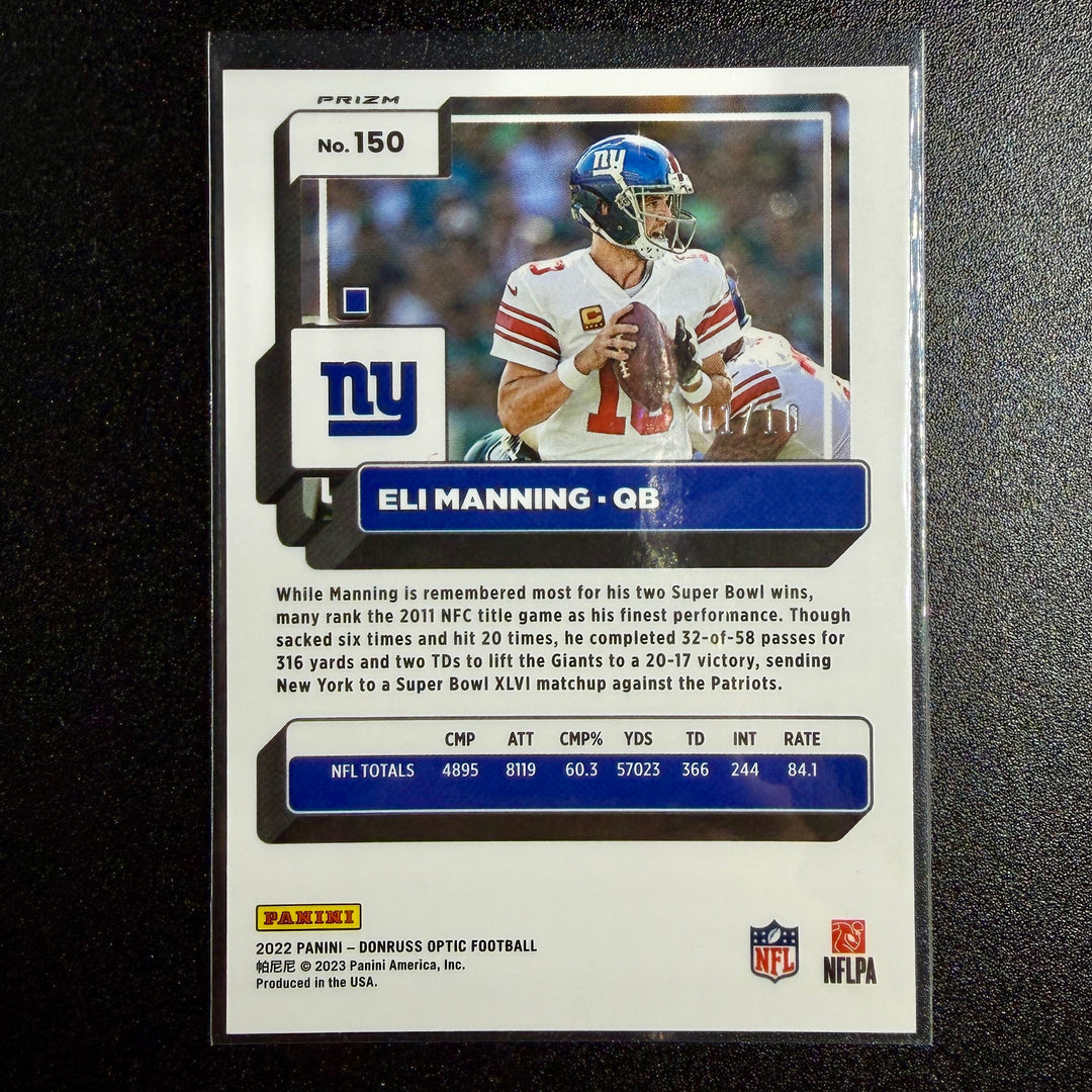 Eli Manning 2022 Donruss Optic Gold (1/10)