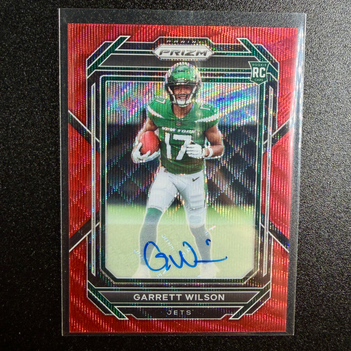 Garrett Wilson 2022 Prizm Red Wave Rookie Auto (64/149)