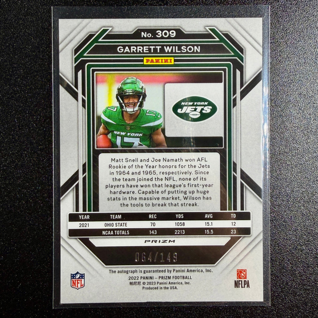 Garrett Wilson 2022 Prizm Red Wave Rookie Auto (64/149)
