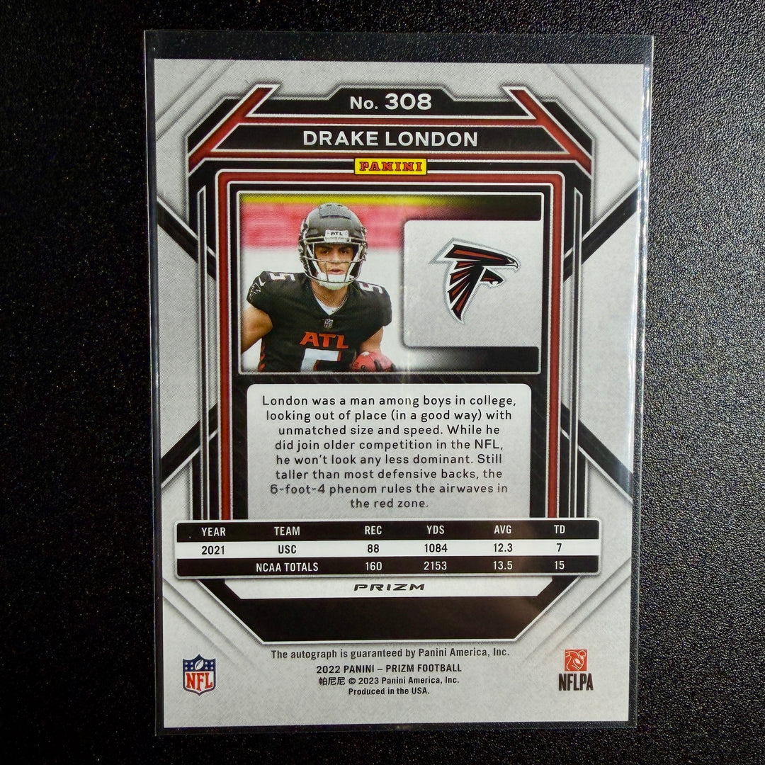 Drake London 2022 Prizm Silver Rookie Auto