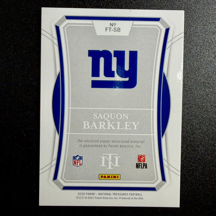 Saquon Barkley 2020 National Treasures Player Worn Patch (66/99)