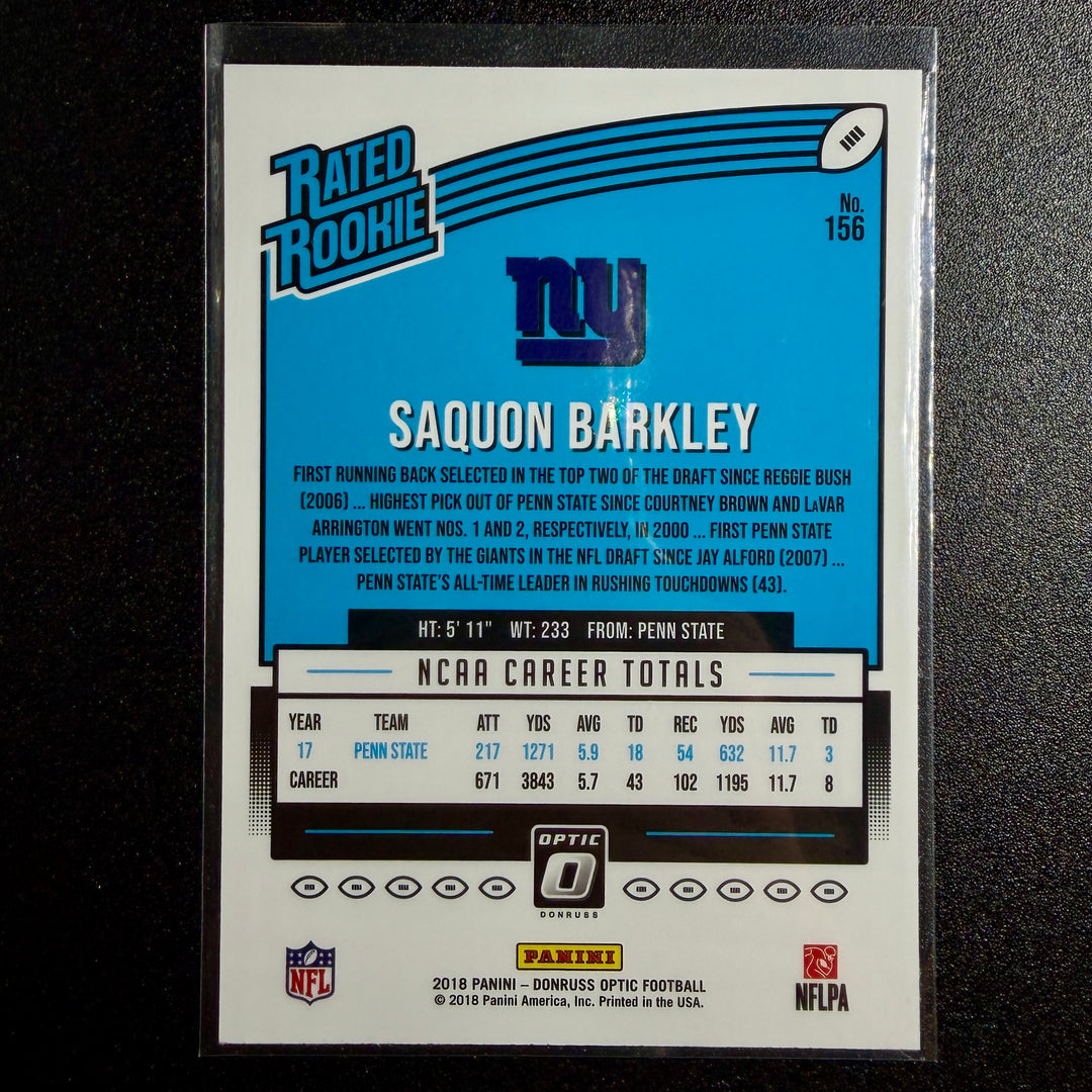 Saquon Barkley 2018 Donruss Optic Rated Rookie