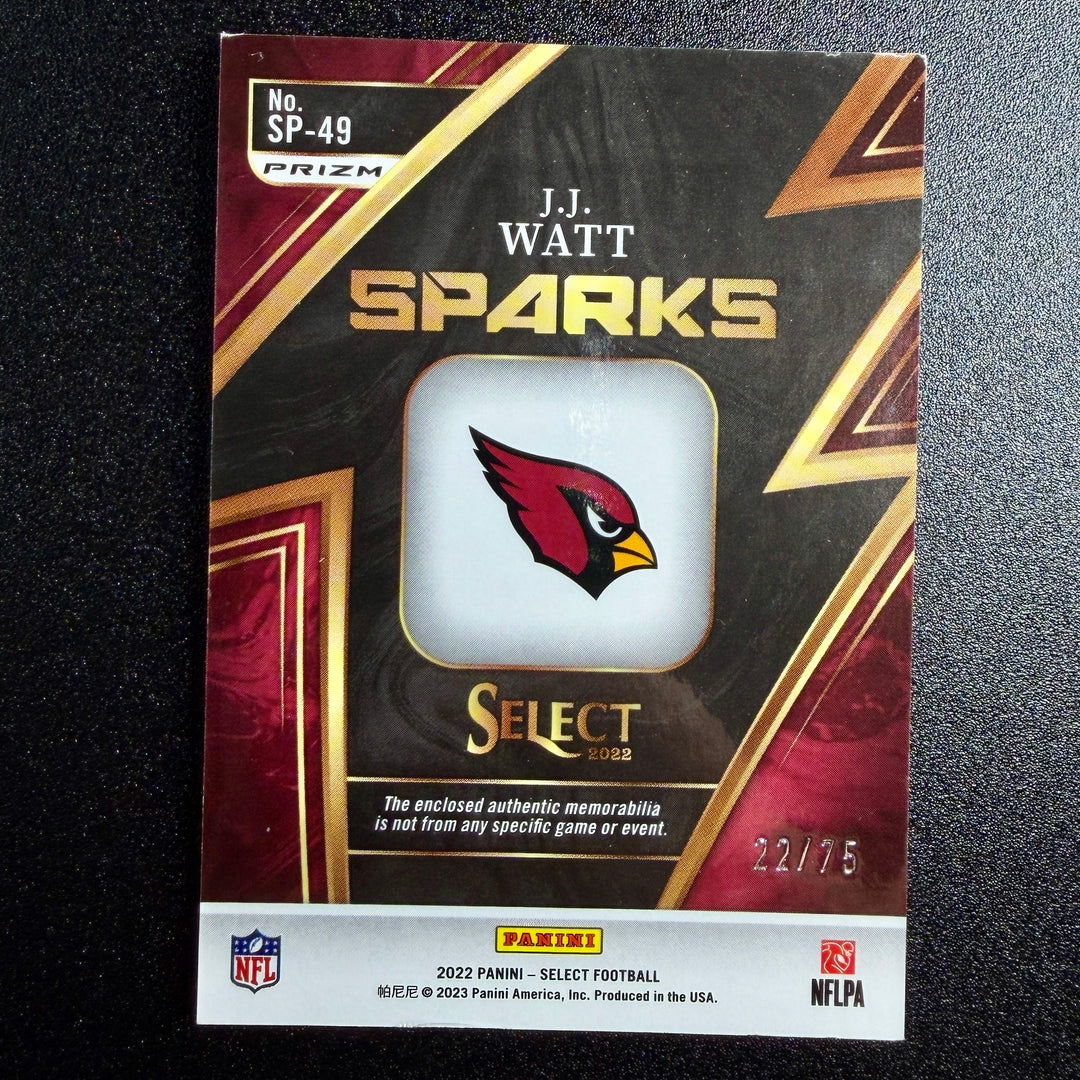 JJ Watt 2022 Select Sparks Patch (22/75)
