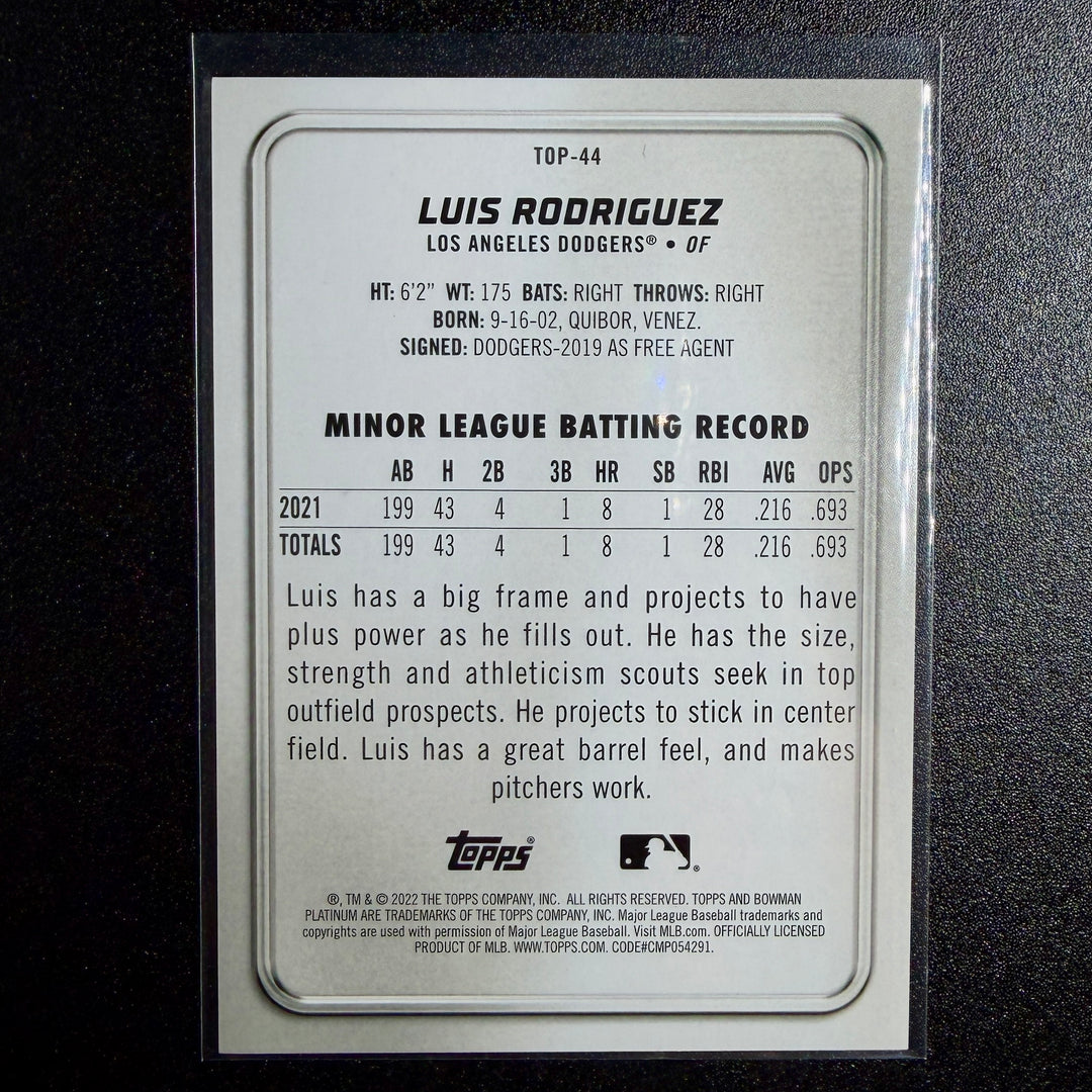 Luis Rodriguez 2022 Topps Bowman Prospects (74/150)