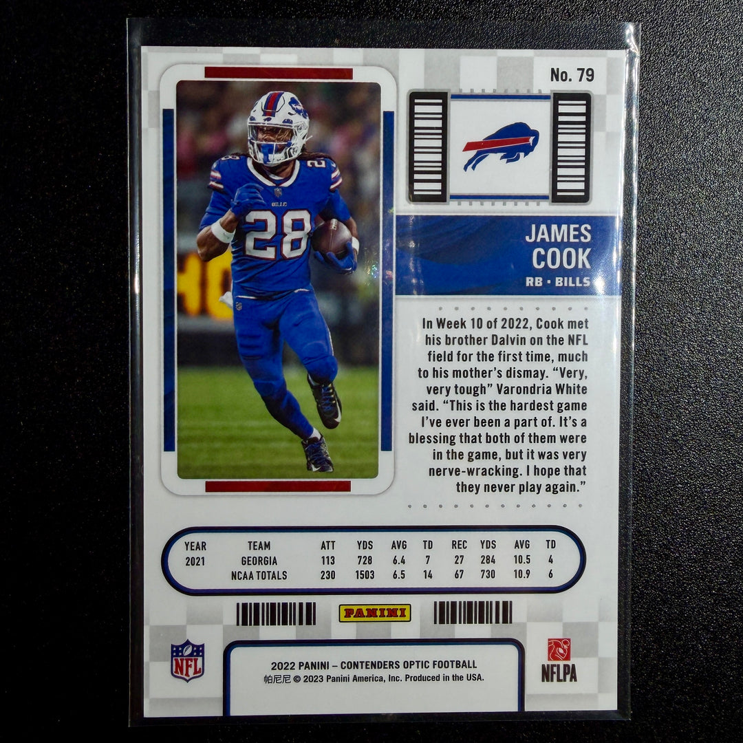 James Cook 2022 Optic Contenders Rookie