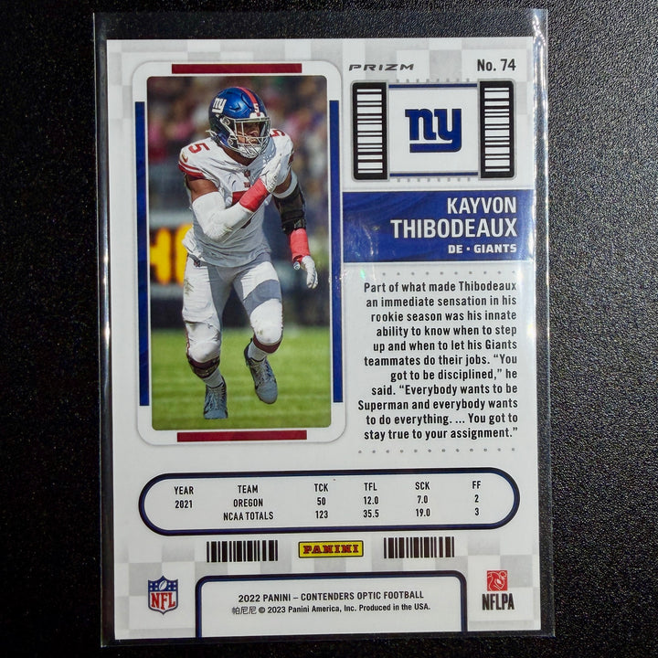 Kayvon Thibodeaux 2022 Optic Contenders Rookie Ticket
