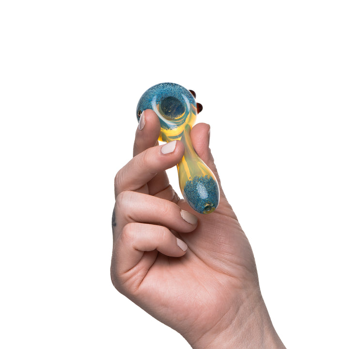 Human Grade Spoon Pipe Model B (Blue Silver Fumed)