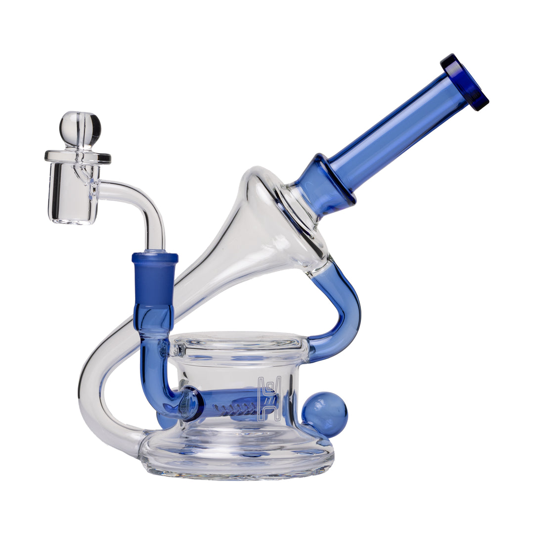 Human Grade 7.5" Recycler Triple Marble (Blue)