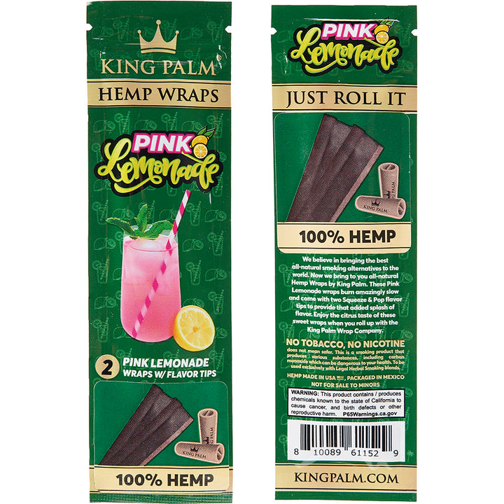 King Palm Hemp Wrap (Pink Lemonade) (30 Wraps)