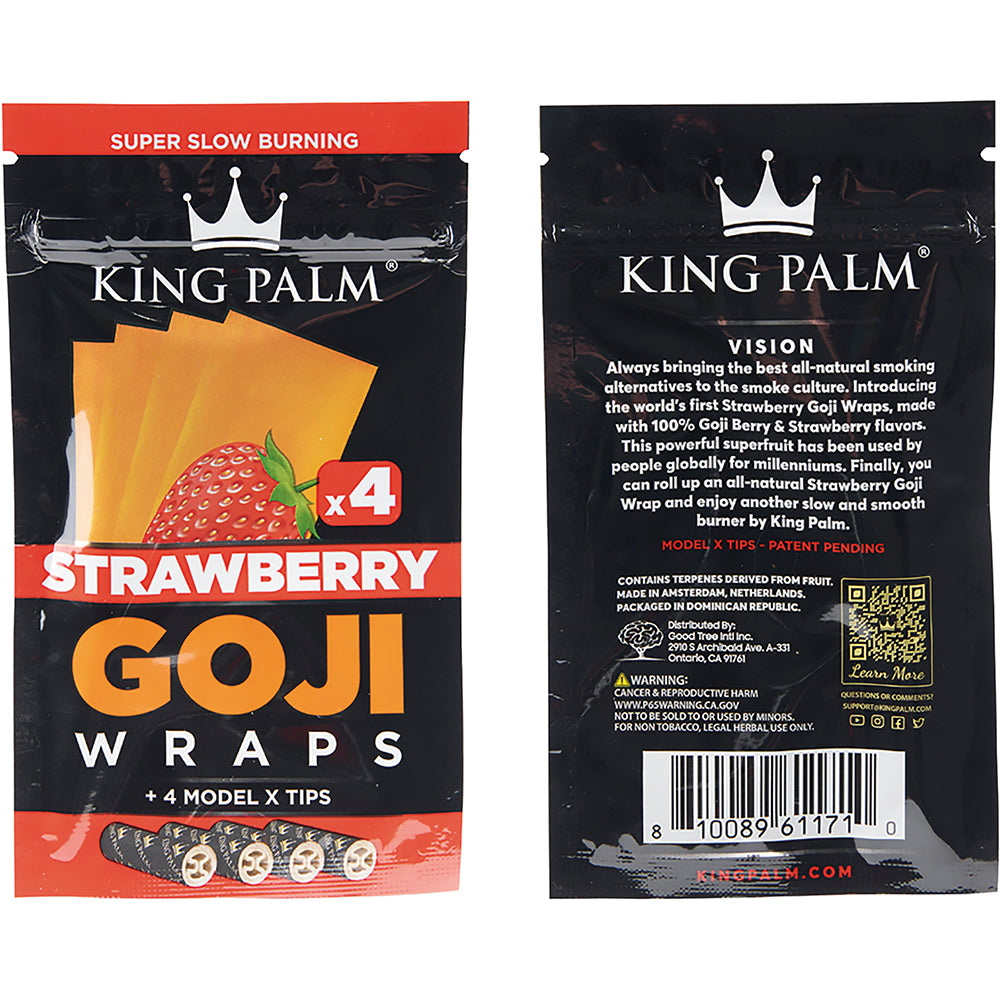 King Palm Goji Berry Wrap (Strawberry) (60 Wraps)