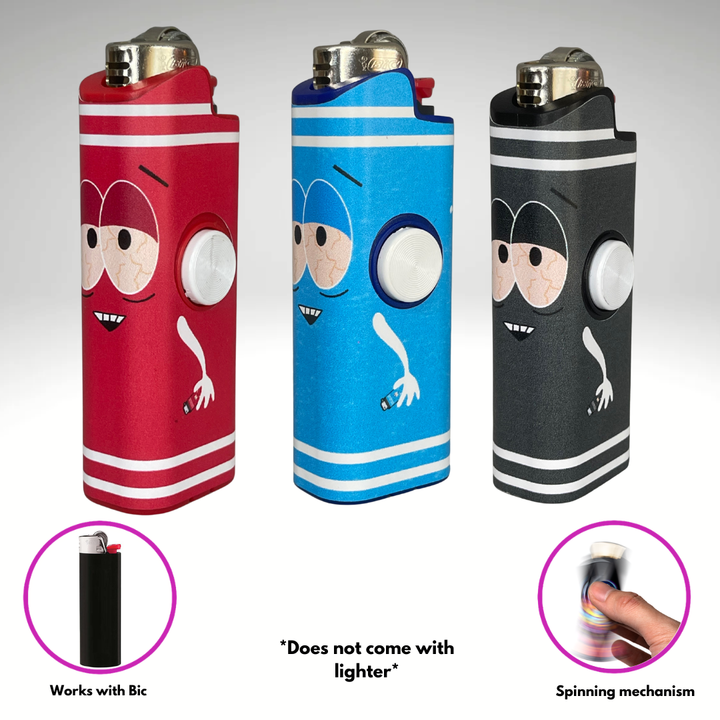 Towelie Pack "Blue, Black, Red" Fidget Spinner Lighter Case for Bic®