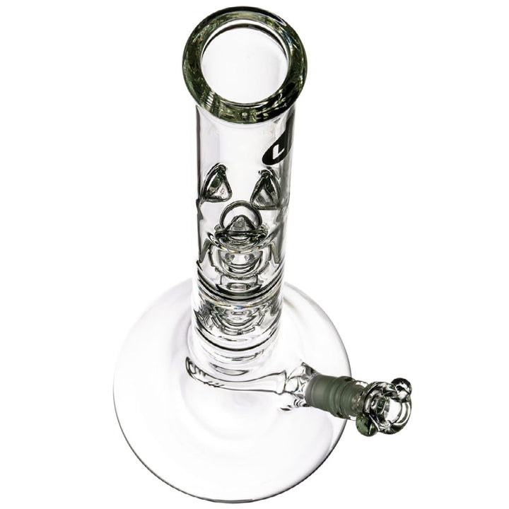 la pipes "14 double showerhead perc beaker bong top view