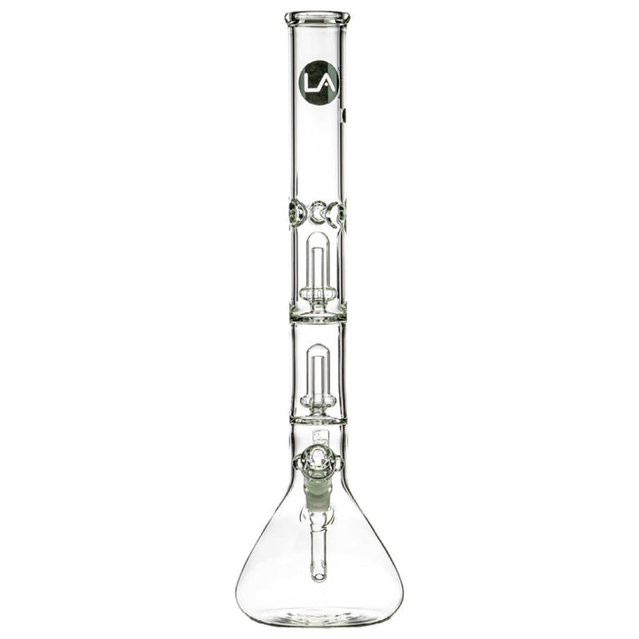  LA Pipes 20” 5mm Thick Double Showerhead Perc Beaker Bong