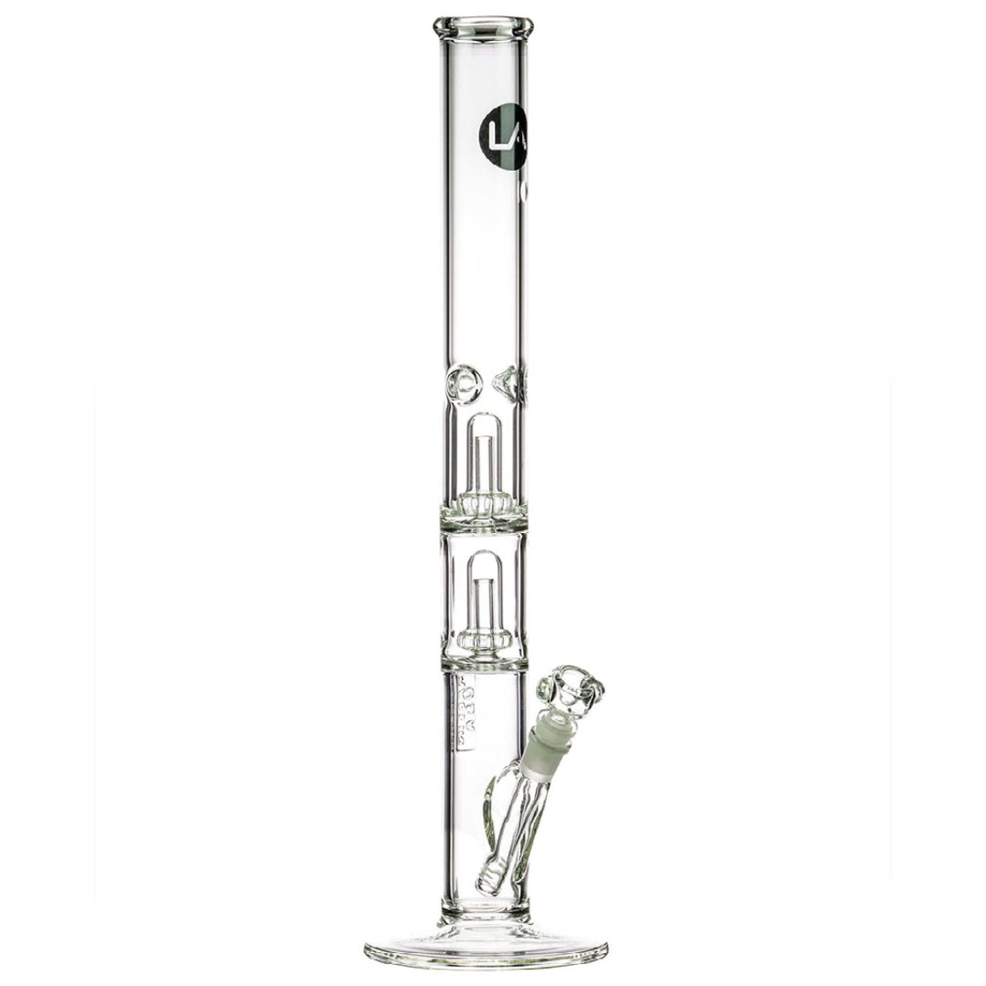 la pipes 20.5mm thick double showerhead straight tube bong