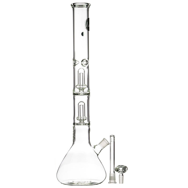 la pipes "14 double showerhead perc beaker bong