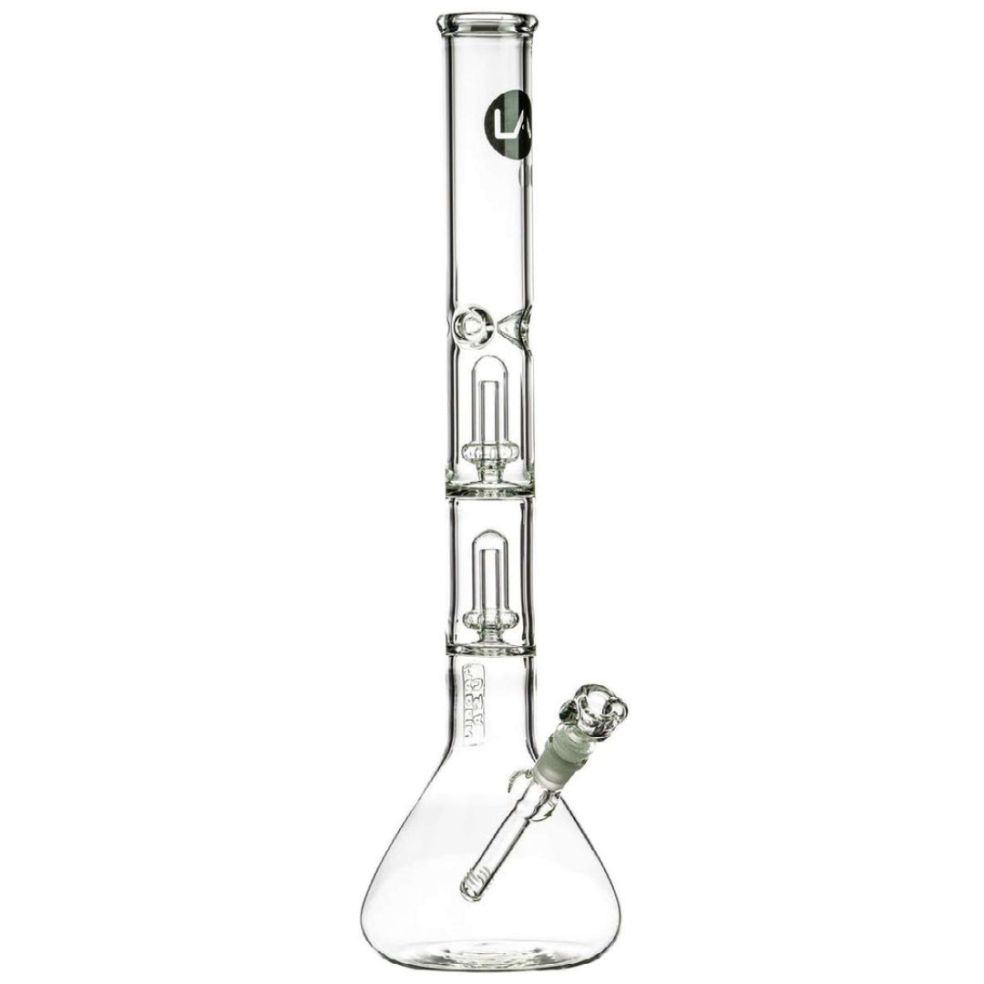 la pipes "14 double showerhead perc beaker bong