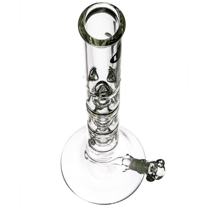 la pipes 24in 5mm thick triple showerhead perc beaker bong top view