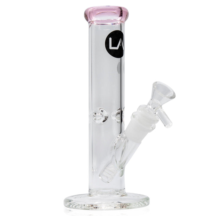 la pipes 8 colored straight tube bong pink