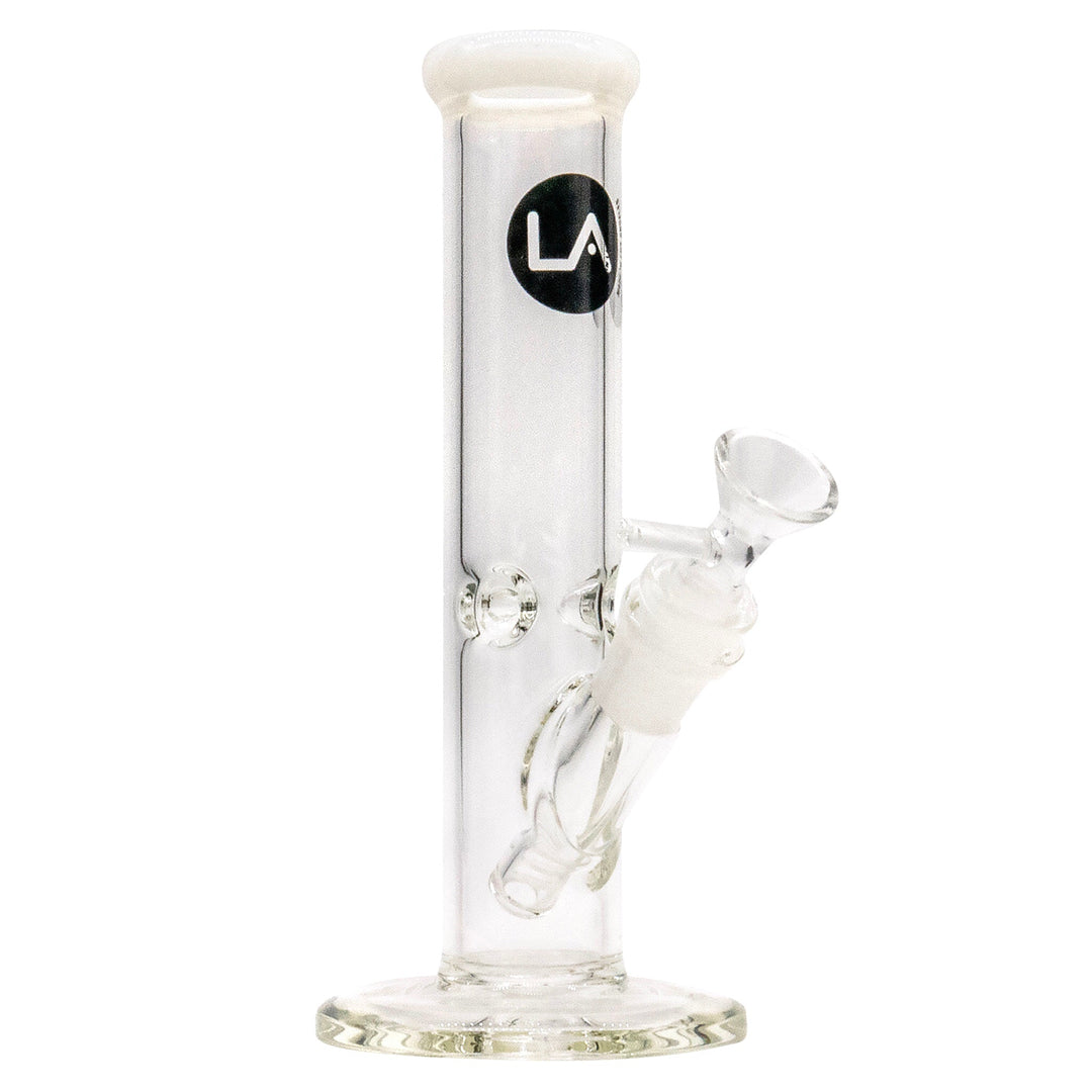 la pipes 8 colored straight tube bong white