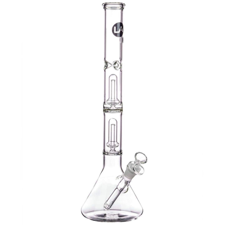 la pipes "14 double showerhead perc beaker bong