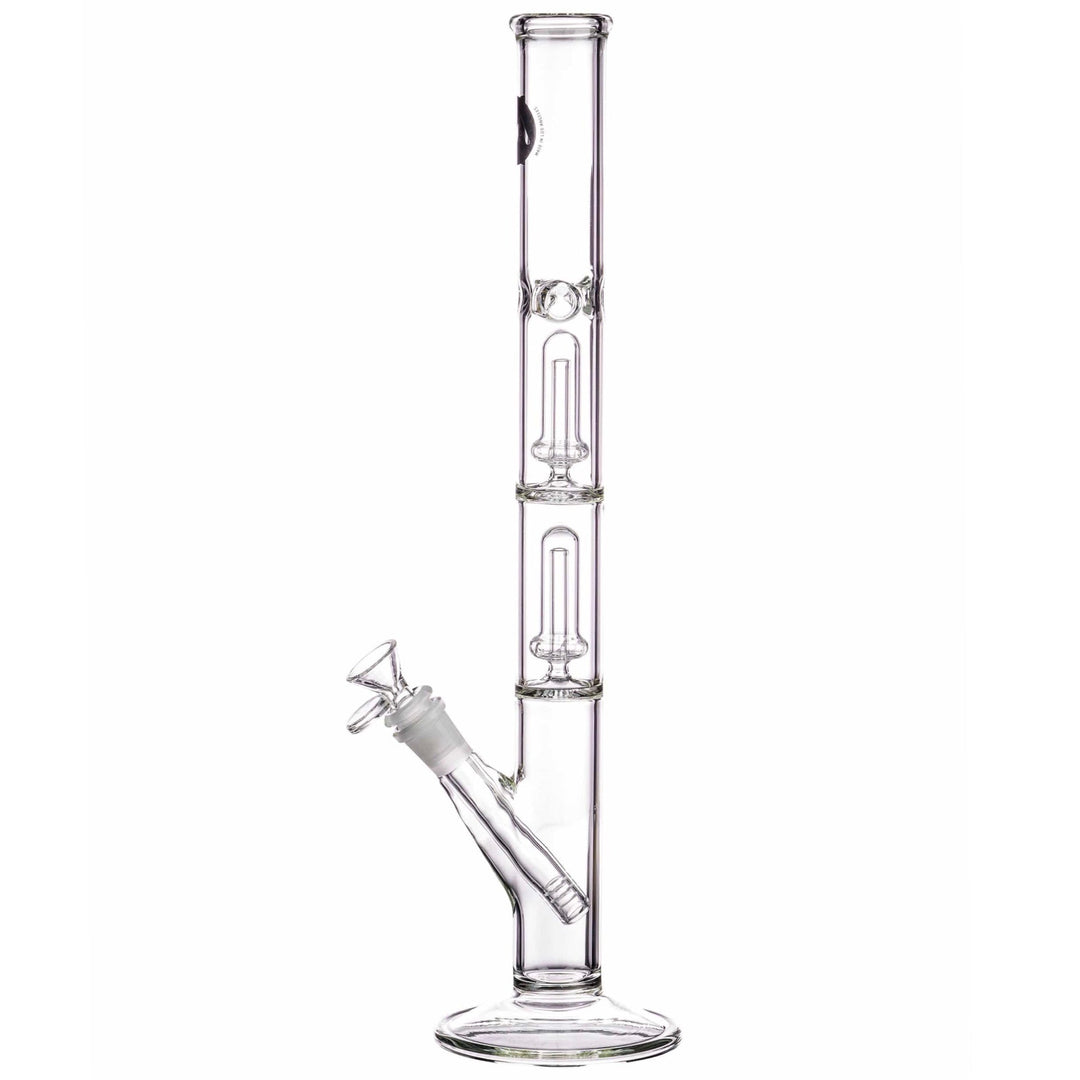  LA Pipes 14” Double Showerhead Perc Straight Tube Bong