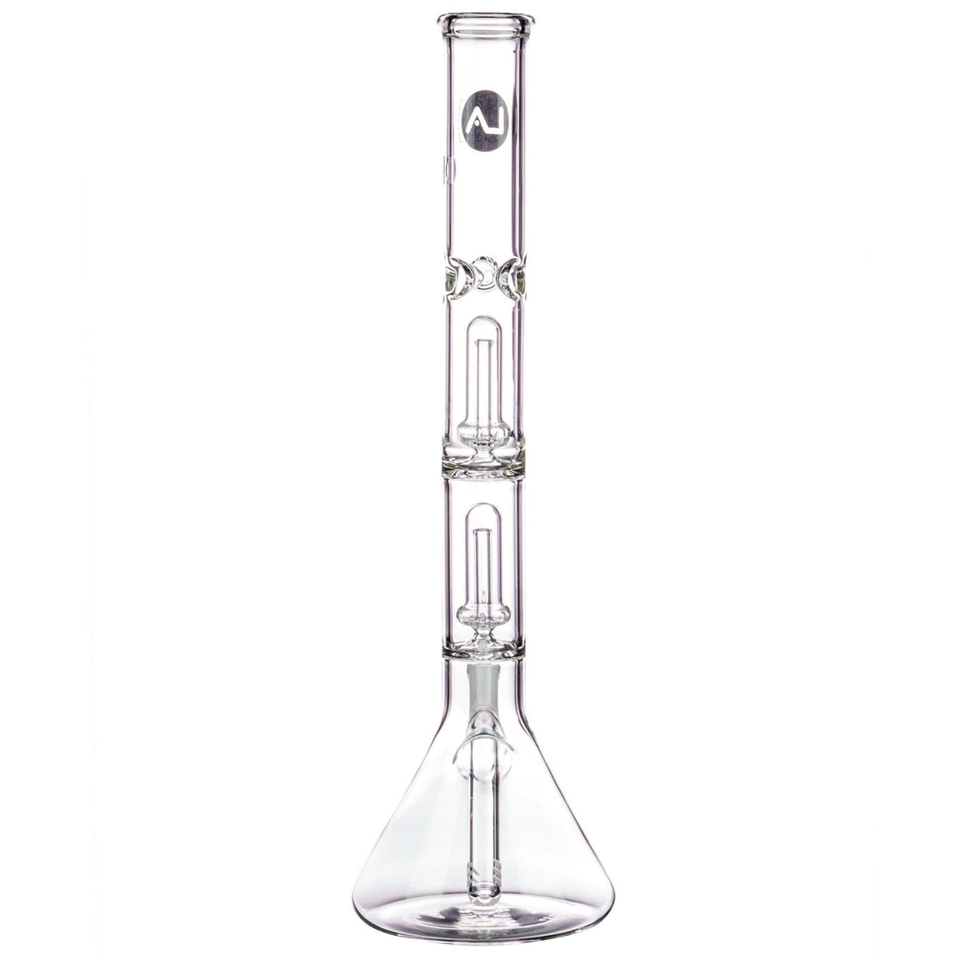 la pipes 14" double showerhead perc beaker bong