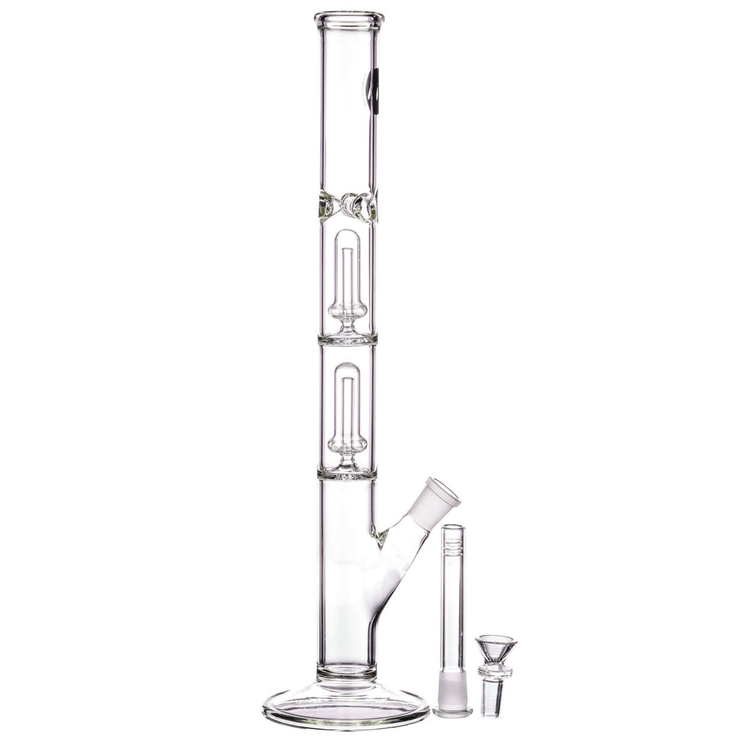 la pipes 14" double showerhead perc straight tube bong