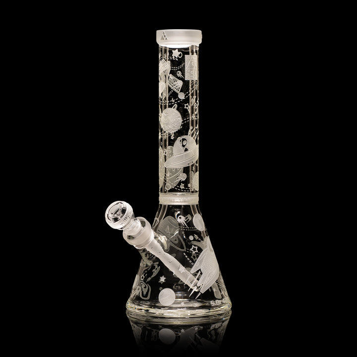 Milky Way Glass Space Odyssey: 4001 AD 14″ Beaker Bong (Clear)