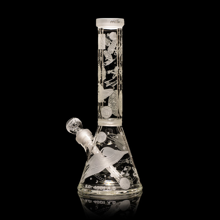 Milky Way Glass Space Odyssey: 4001 AD 14″ Beaker Bong (Clear)