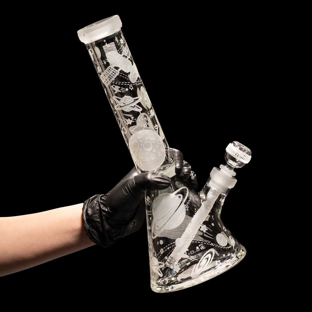 Milky Way Glass Space Odyssey: 4001 AD 14″ Beaker Bong (Clear)