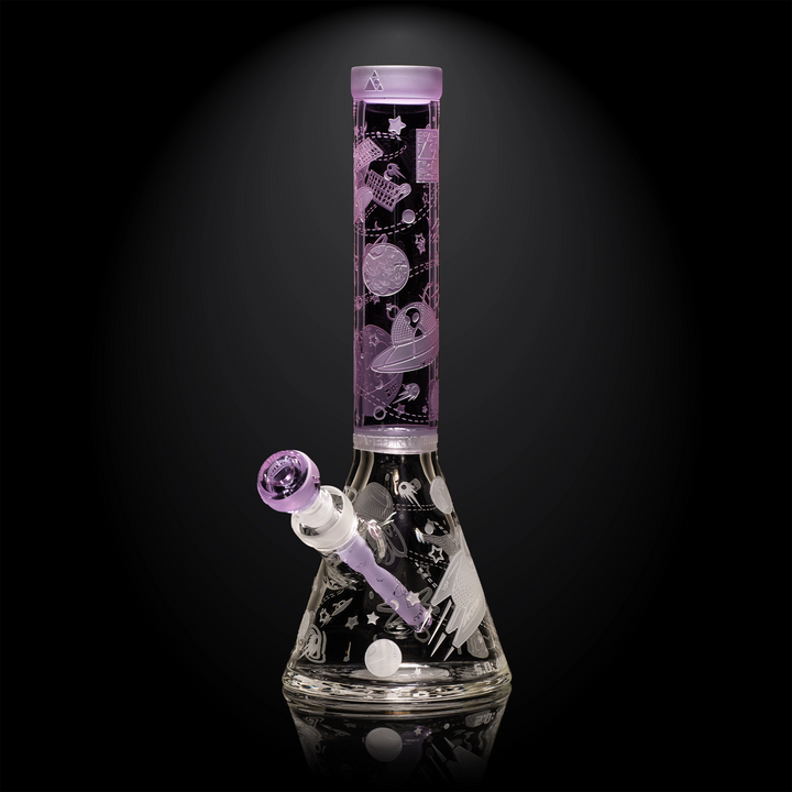 Milky Way Glass Space Odyssey: 4001 AD 14″ Beaker Bong (Purple)