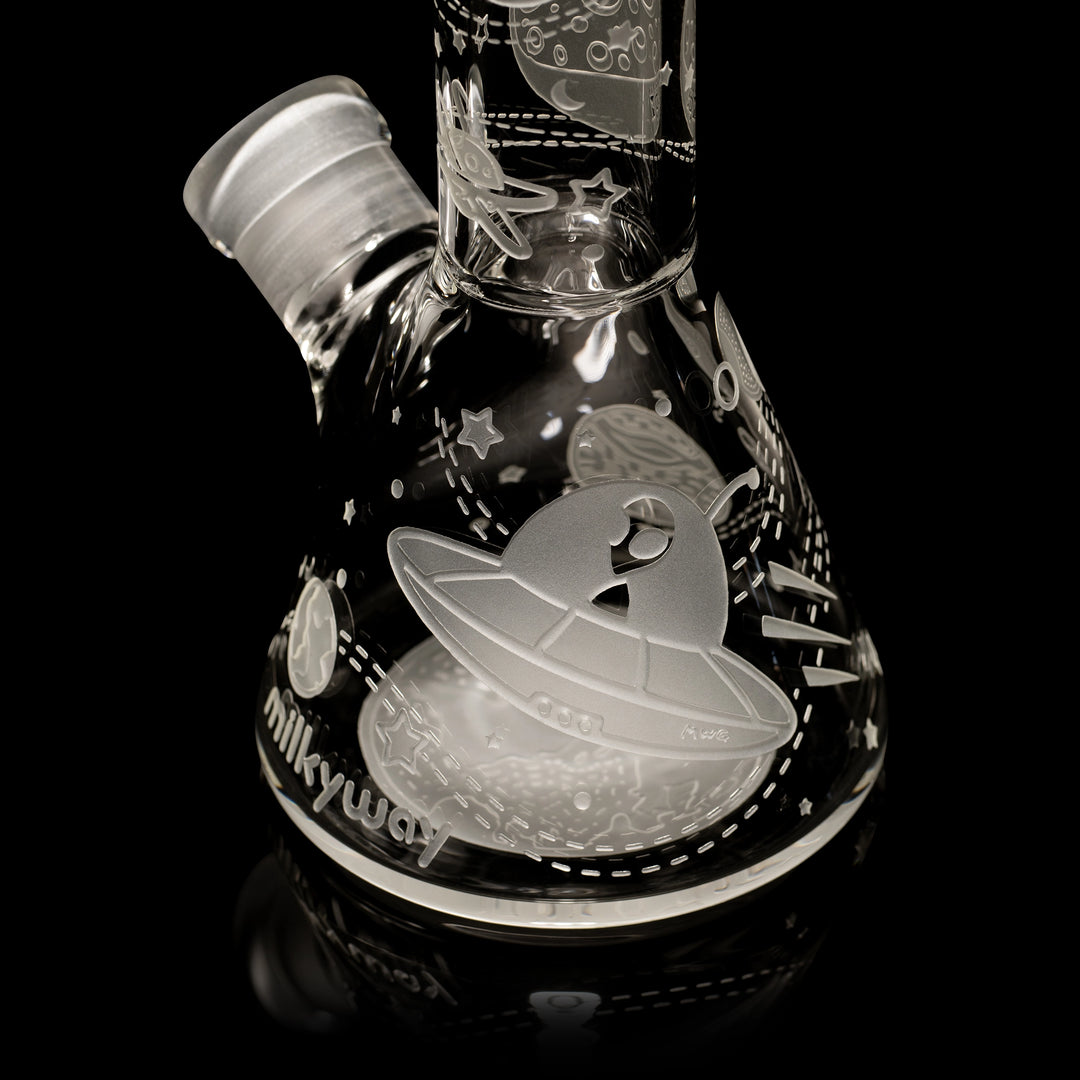 Milky Way Glass Space Odyssey Mini 8" Beaker Bong (Clear)