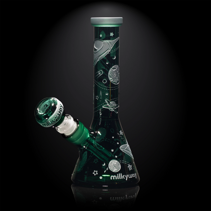 Milky Way Glass Space Odyssey Mini 8" Beaker Bong (Teal)