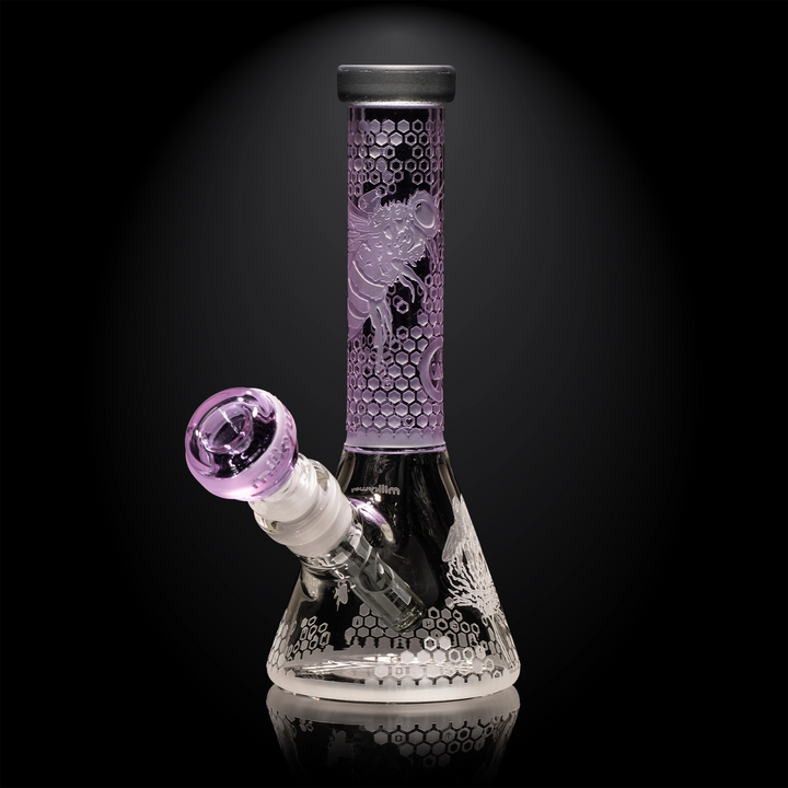 Milky Way Glass Tiny Apiary Mini 8" Beaker Bong (Purple)