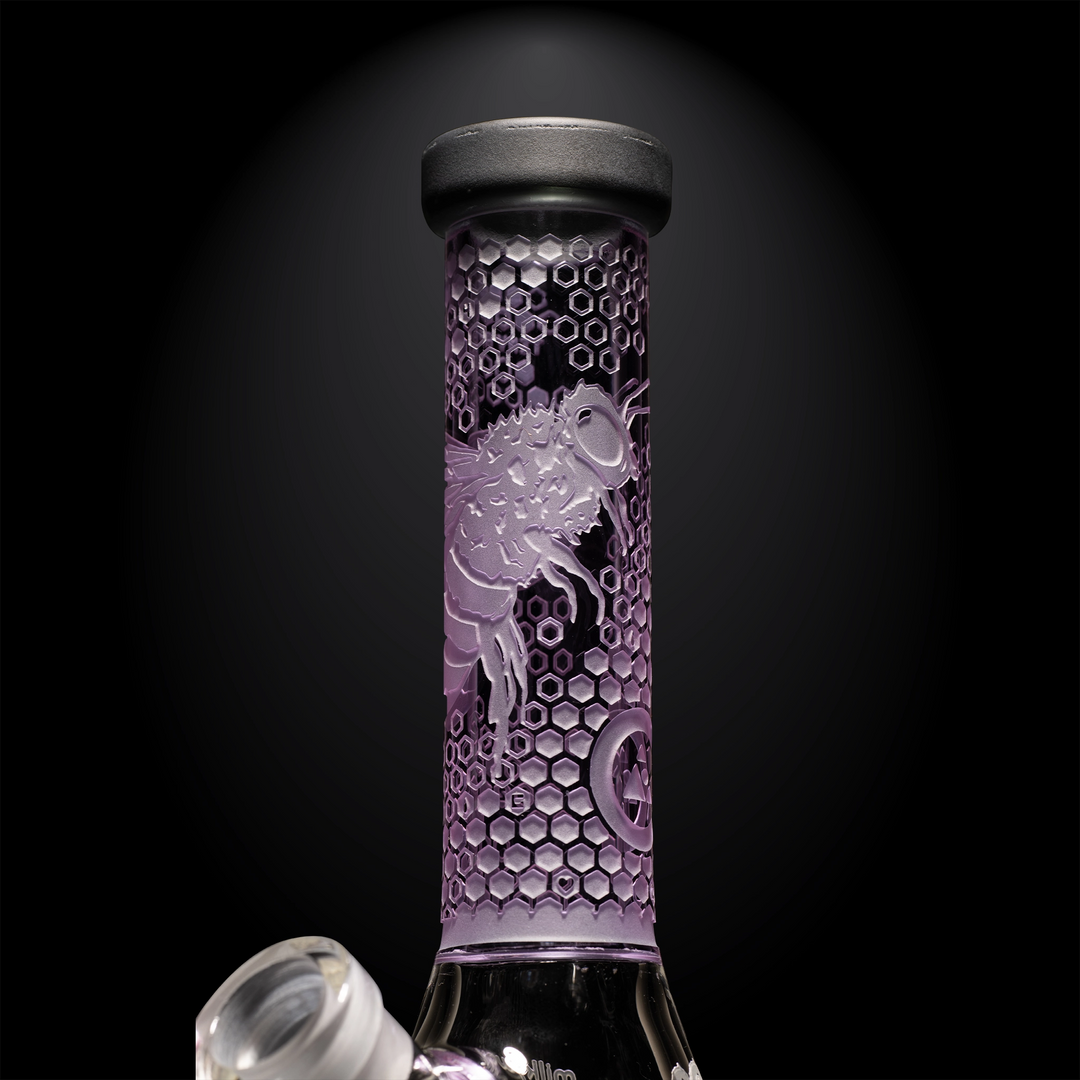 Milky Way Glass Tiny Apiary Mini 8" Beaker Bong (Purple)