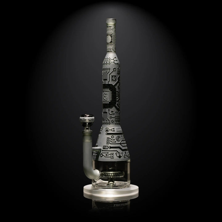 Milky Way Glass Circuitboard: I/O 16" Water Pipe (Smoke)