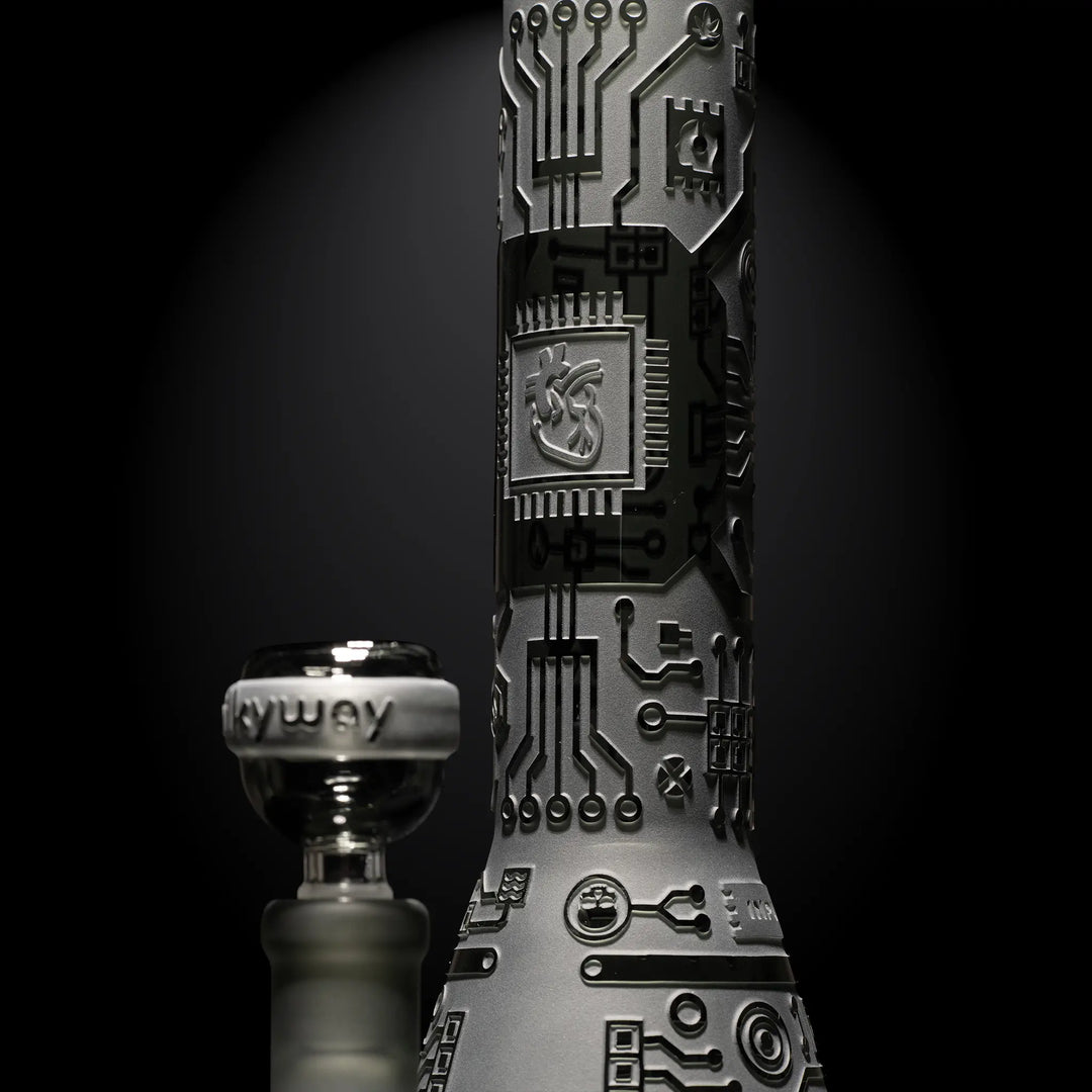 Milky Way Glass Circuitboard: I/O 16" Water Pipe (Smoke)