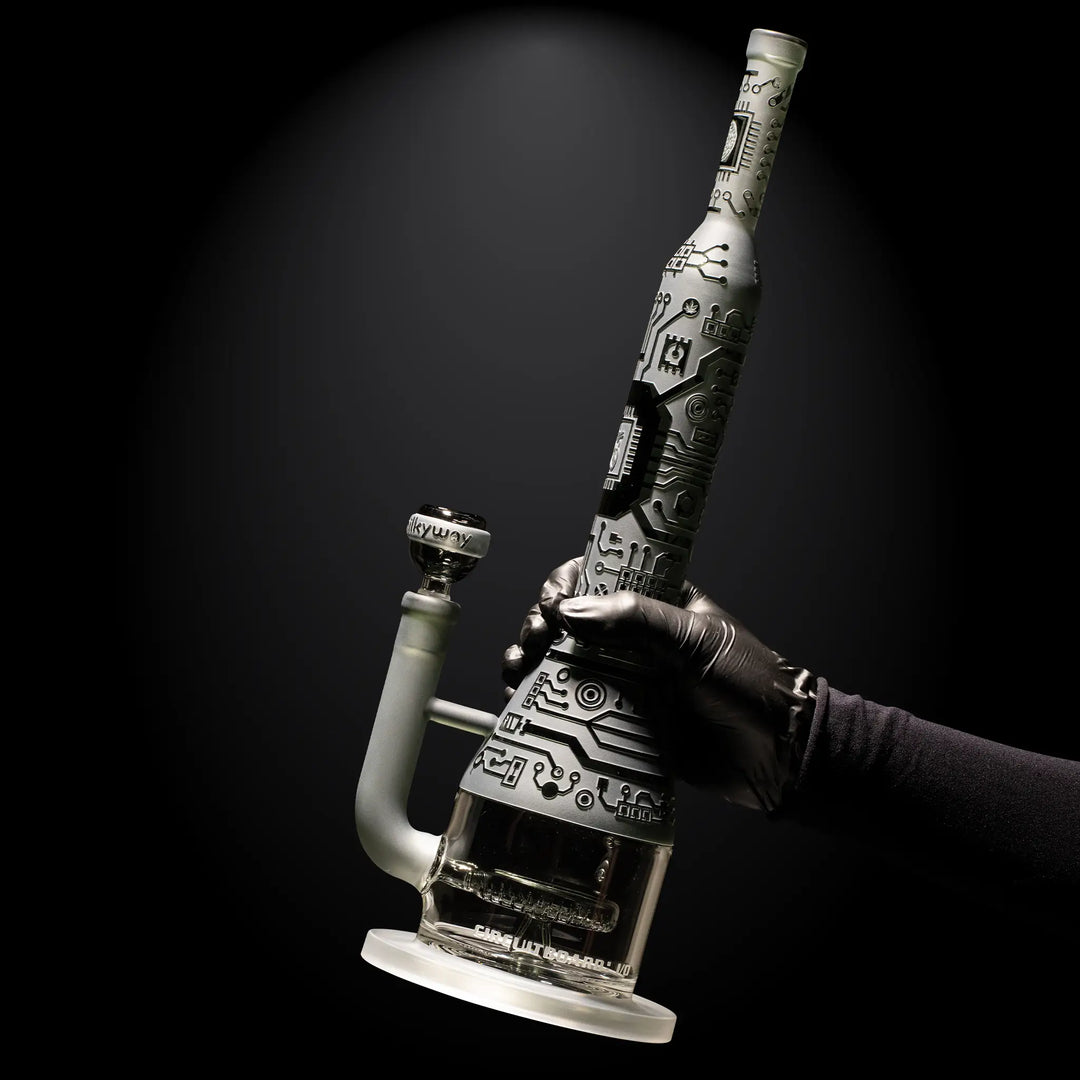 Milky Way Glass Circuitboard: I/O 16" Water Pipe (Smoke)