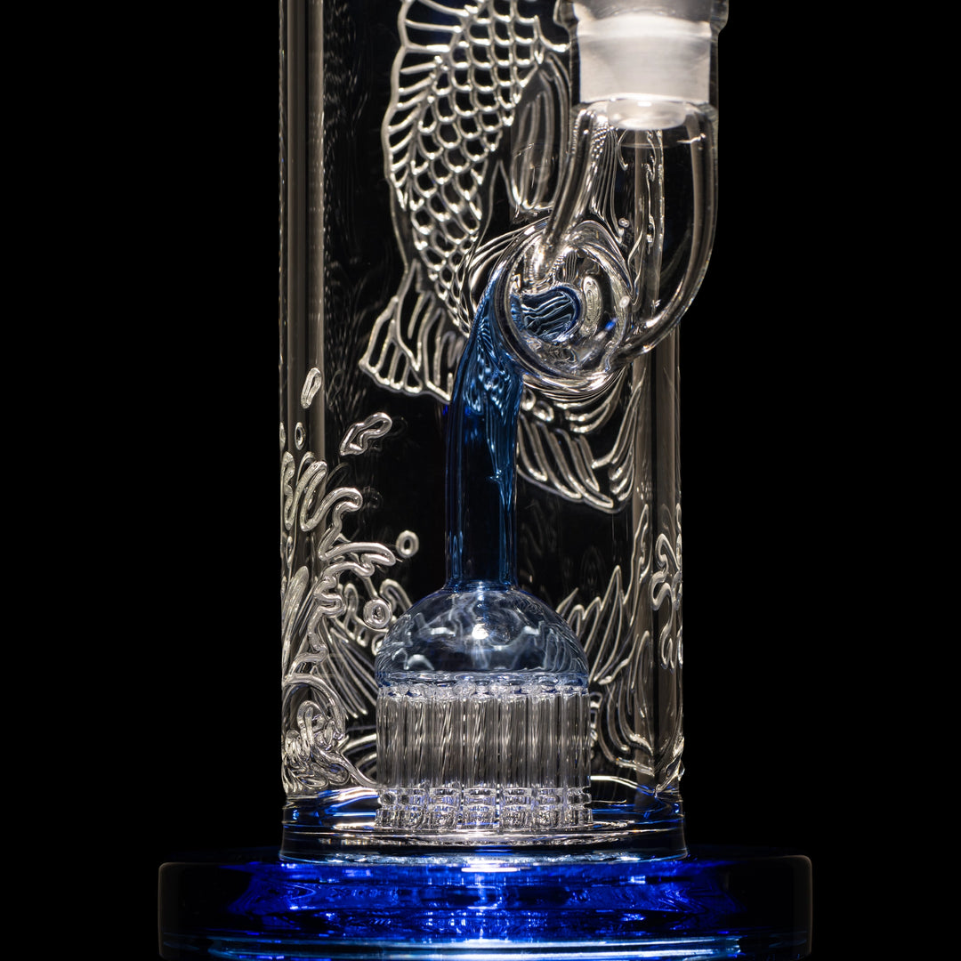 Milky Way Glass Koi Carp 10.5" Water Pipe (Light Blue)