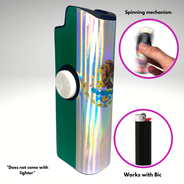 Fidget Spinner Lighter Case (Mexican Flag)